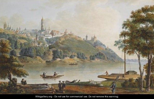 19th Century View Of The Pechersk Lavra, Kiev - Russian School