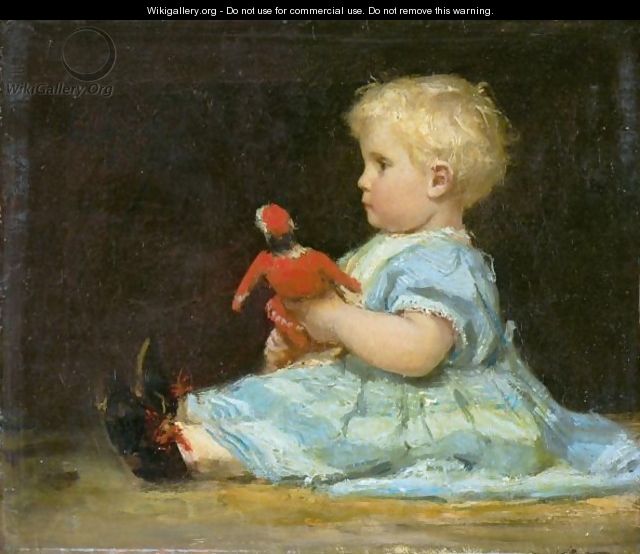 Marie Anker With Doll, 1873 - Albert Anker