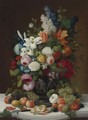 Still Life With Flowers And Fruit - Severin Roesen