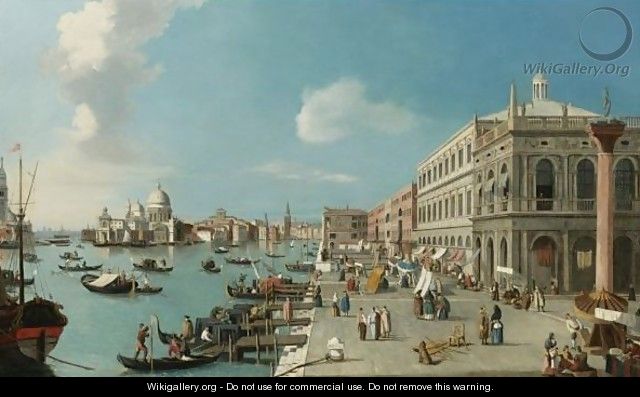 The Molo, Venice Looking West Towards The Dogana And Santa Maria Della Salute, The Biblioteca Marciana Right - William James