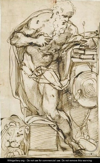 St Jerome In His Study - Agostino Carracci