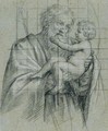 St Joseph Holding The Christ Child - Giovanni Battista Salvi, Il Sassoferrato