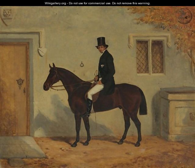 A Mounted Gentleman Outside A House - Robert Whitford