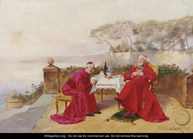 Teatime On The Balcony - Alfred Charles Weber