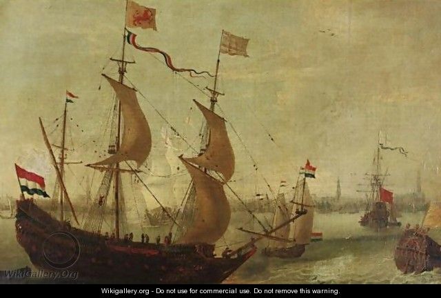 Ships In Antwerp Harbor - (after) Andries Van Eertvelt