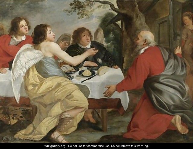 Abraham And The Angels - Flemish School