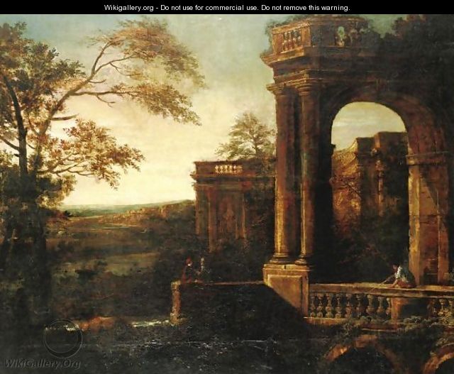 Landscape With Classical Pavilion - (after) Tommaso Costa
