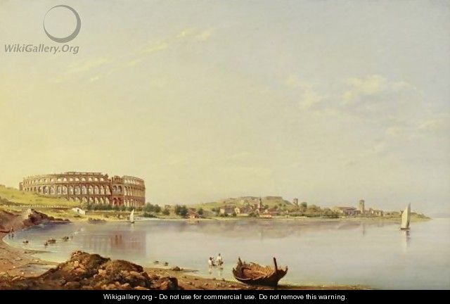 View Of Pula With The Roman Arena, Istria - Johann Friedrich August Tischbein