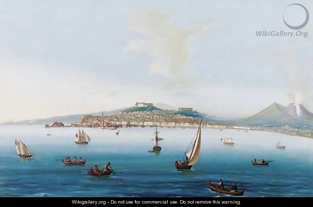 Bay Of Naples With Mount Vesuvius - Neapolitan School