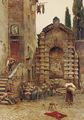Life In A Roman Courtyard - Ettore Roesler Franz