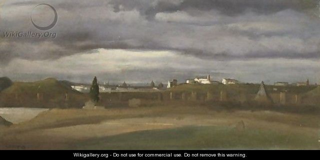 Roman Landscape, With A View Of Monte Testaccio - Jean-Baptiste-Camille Corot
