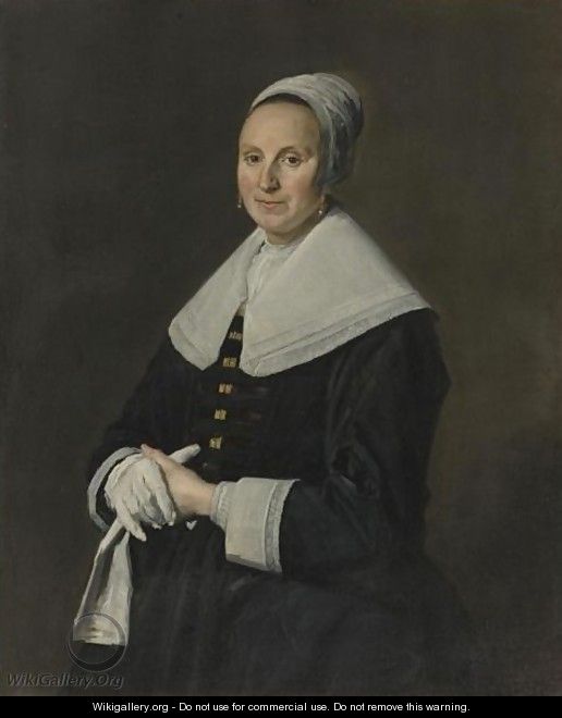 Portrait Of A Woman With Gloves - Frans Hals