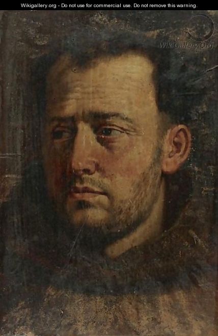 Head Of A Bearded Man Looking Off To His Right - Italian School