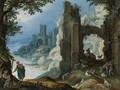 Figures In A Landscape With Ruins - Paul Bril