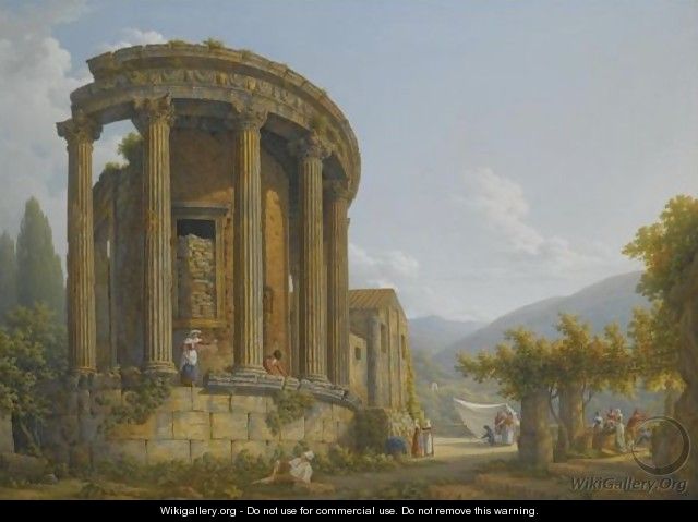 Tivoli, A View Of The Temple Of The Sibyl - Abraham Louis Rudolph Ducros