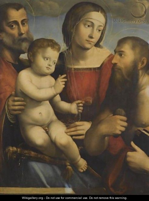 The Holy Family With Saint Jerome - Giacomo & Giulio Francia