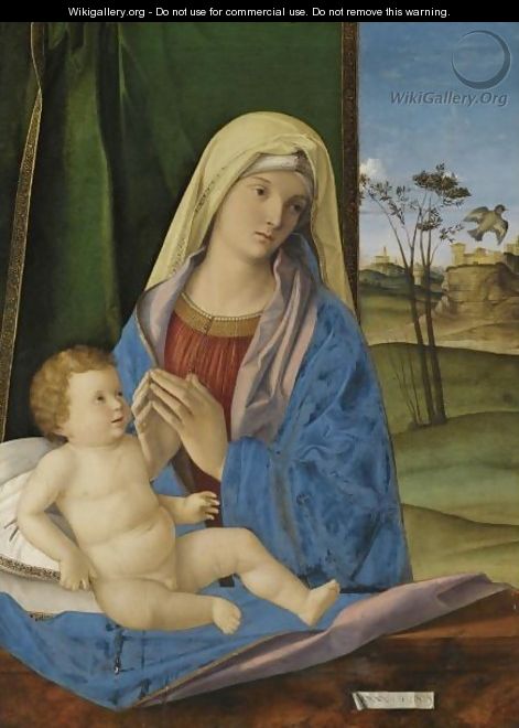 The Madonna And Child With A Goldfinch - (after) Giovanni Bellini