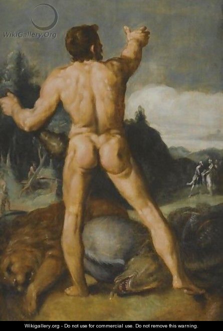 Hercules Slaying The Lion - Cornelis Cornelisz Van Haarlem