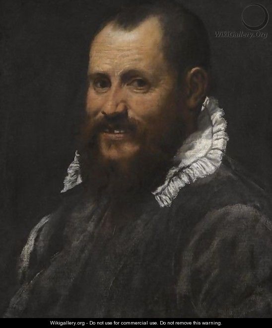 Portrait Of A Man, Bust Length, In A White Collar - Annibale Carracci