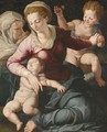 Madonna And Child With St. Anne And Infant St. John The Baptist - (after) Agnolo Di Cosimo