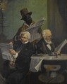 Three Men Reading Newspapers - R. Nicola