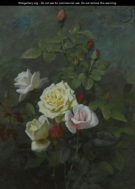 Roses A Pair Of Still Lifes - George Cochran Lambdin