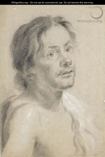 Study Of A Young Man, Head And Shoulders - Aert Schouman