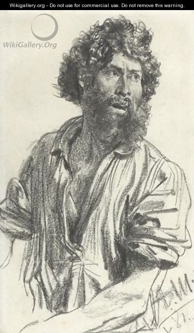 Study Of A Bearded Man - Adolph von Menzel