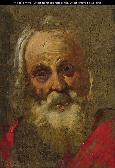 Head Of A Bearded Man - (after) Bernardo Strozzi