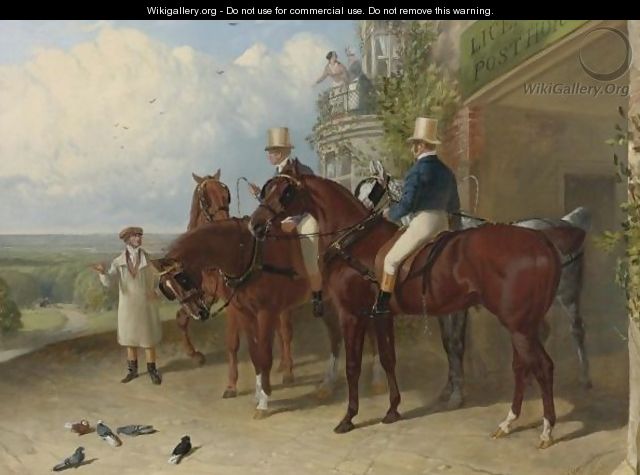 A Change Of Horses Waiting For The Arrival Of A Coach Outside An Inn - John Frederick Herring Snr