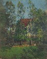 A Red Roof In The Trees - Paul Cornoyer
