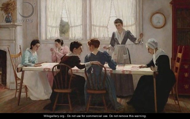 Quilting Party - Edgar Melville Ward