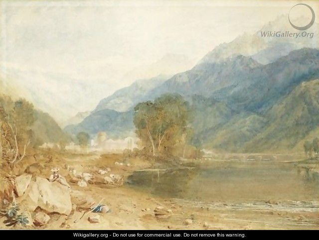 A View From The Castle Of St. Michael, Bonneville, Savoy, From The Banks Of The Arve River 2 - Joseph Mallord William Turner