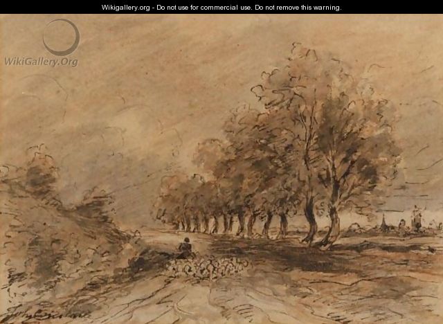 Landscape With A Shepherd And His Flock - John Constable