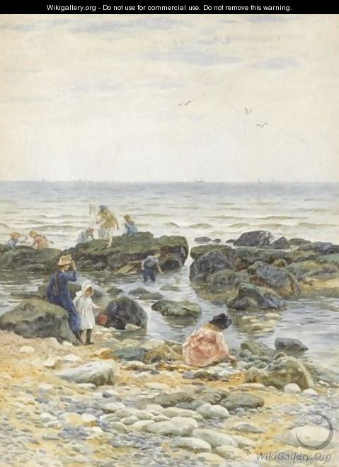 Crabbing At Eastbourne - Helen Mary Elizabeth Allingham, R.W.S.