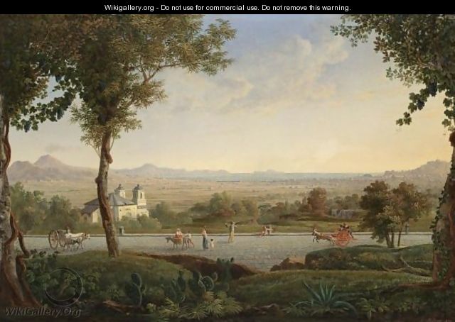 A View Of The Outskirts Of Naples, With Mount Vesuvius To The Left And The Island Of Capri In The Distance - Neapolitan School