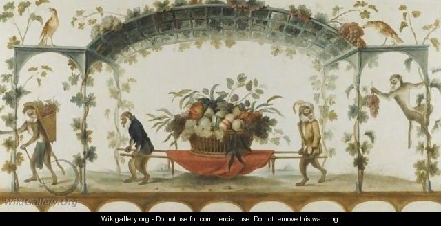The Monkey Harvest - (after) Jean-Baptiste Pillement