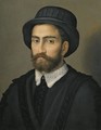 Portrait Of A Man, Bust Length, Wearing A Black Coat And Hat - Pier Francesco Di Jacopo Foschi