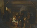 The Interior Of A Tavern With Peasants Cavorting And Drinking - Jan Miense Molenaer