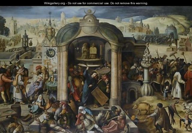 Christ Expels The Money-Lenders From The Temple - (after) Hieronymus Bosch
