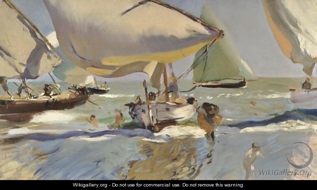 Boats On The Shore - Joaquin Sorolla y Bastida