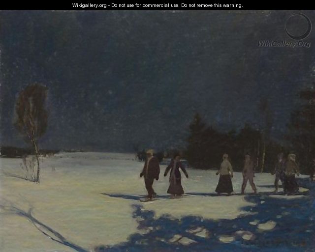 Snowshoeing By Moonlight - James Edward Hervey MacDonald