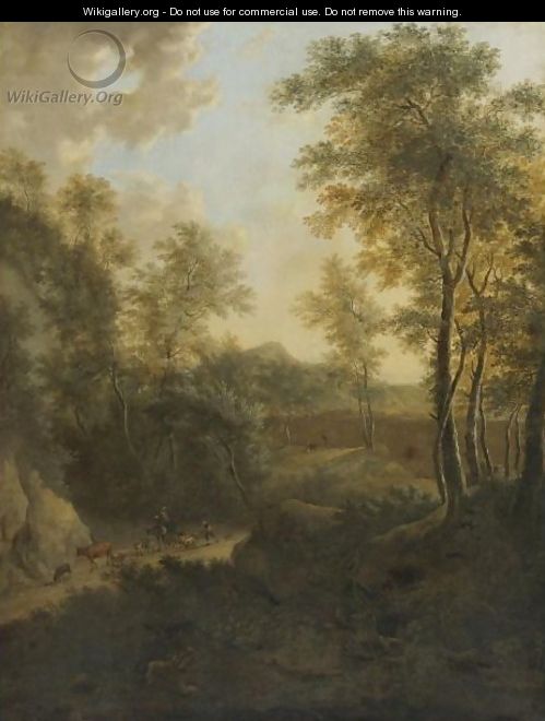 A Pastoral Landscape - Frederick De Moucheron