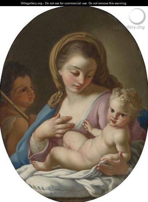 Madonna And Child With St. John The Baptist - Francesco de Mura