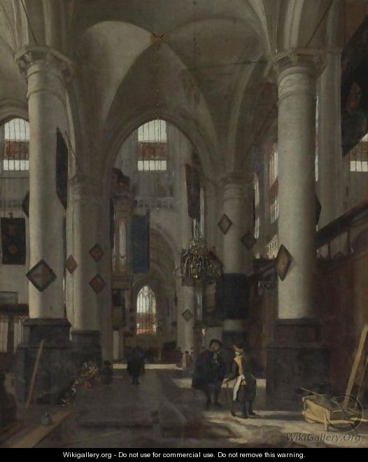 Interior Of A Protestant Gothic Church 3 - Emanuel de Witte