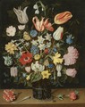 Still Life Of Roses, Tulips, A White Lily, Poppy Anemones, Narcissi, Carnations, Columbine, Hyacinth, Snowdrop, Cyclamen, Fritillary, Cornflower, Lily-Of-The-Valley, Crocus, Forget-Me-Not And Other Flowers - Isaak Soreau