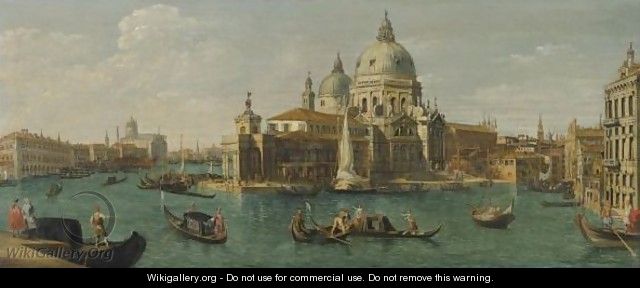 View Of The Grand Canal, Venice, Looking West With The Dogana And Santa Maria Della Salute - Venetian School