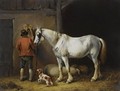 A Groom With His Horse - Eugène Verboeckhoven