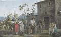 Peasants Harvesting Grapes, Near Tivoli - Franz Kaisermann