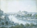 A View Of Rome From Tor Di Nona And The Tiber Looking Towards Castel Sant
